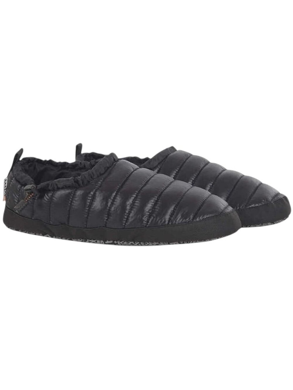 Brekka Black Puffer Slippers | Insulated Quilted Indoor Outdoor Camp Shoes